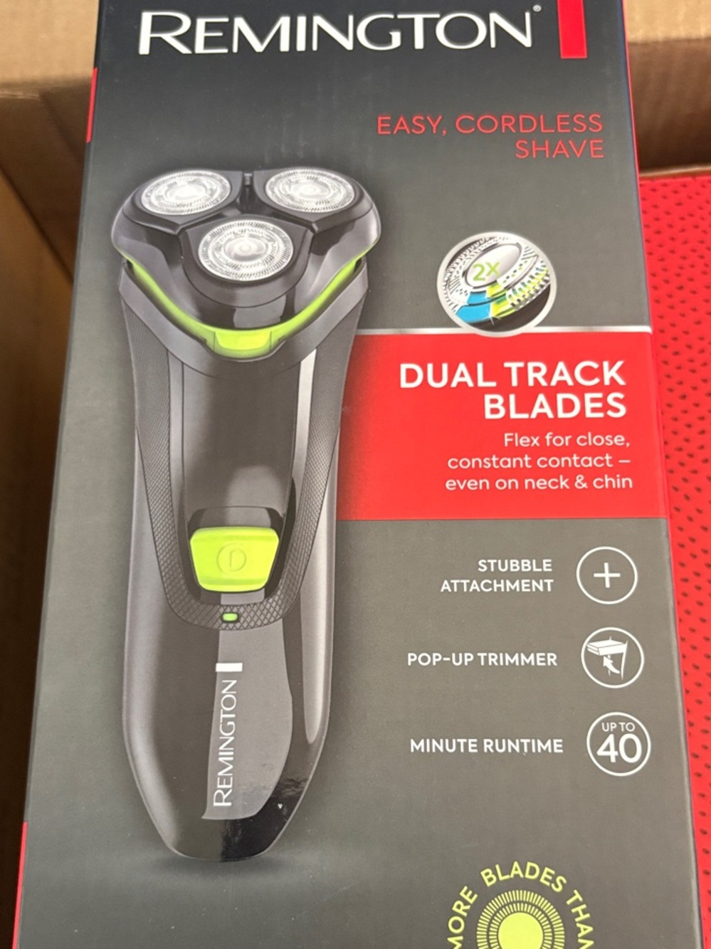 Remington Black Electric Shaver with Lime Accents cordless